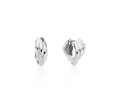 Triple Silver Square Volume Earrings