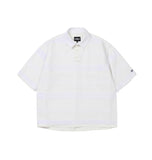 Stripe Mesh Layered Polo Shirt