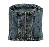 Ridi cut washed denim top