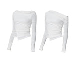 Layered Draped One-Shoulder Long Sleeve