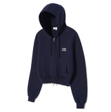 Crop Knit Hood Zip-up