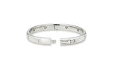 Essence Silver Moissanite Accent Chunky Bangle