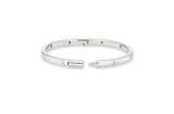 Essence Silver Moissanite Accent Slim Bangle