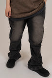 Flit flare black denim