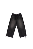 Uneven Fringe Wide Denim