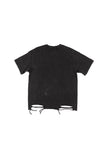Cross Necklace Damage Pigment Short Sleeve T-Shirt