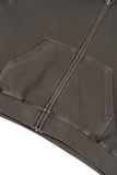 Vintage Washing Crop Hooded Zip-Up