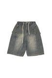 Lean side snap denim shorts