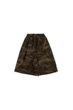 Pintuck Camo Wide Bermuda Pants