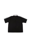 Color Block Line Collar Jersey Short Sleeve T-Shirt