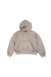 Vintage Washing Crop Hooded Zip-Up