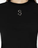 [MADE] W Chest Logo Crop Short Sleeve