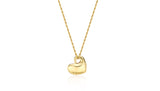 Pebble Heart Silver Necklace M