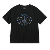 Circle Kitty Embroidered Crop Short Sleeve Tee