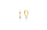 Essence Silver Moissanite Petite One Touch Earrings
