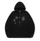 [2-WAY] Dot Star Patch Hood Zip-Up
