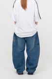 Solari Pocket Wide Balloon Banding Denim