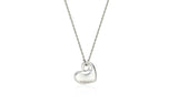 Pebble Heart Silver Necklace M