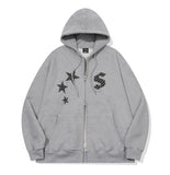 [2-WAY] Dot Star Patch Hood Zip-Up