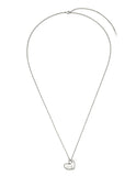 Pebble Heart Silver Necklace M