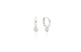 Essence Silver Moissanite Petite One Touch Earrings