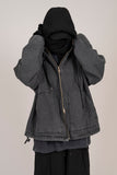 Poche denim hooded jacket