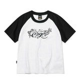 Ribbon Tail Crop Raglan Short Sleeve Tee