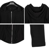 Ser Crop Ribbed Hood Zip-Up