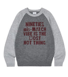 Raglan Two-Tone Knit Pullover