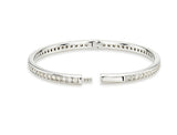 Essence Silver Moissanite Full Pave Slim Bangle