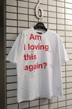 damage washing piercing t-shirt