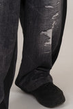 Fake Denim Printing Pants