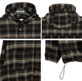 Dehes Hooded String Checkered Shirt
