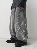 FLAME ARTWORK WIDE DENIM