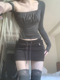 Gateni shirring unbal top