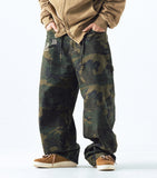 Camo Ripstop Damage Carpenter Wide Pants