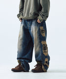 Camo Mix Damage Denim Pants