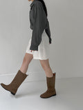 Western Suede Middle Boots