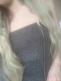 Doppen Zipper Tube Top