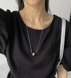 [Titanium] Pinball Drop Layered Necklace