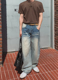 Exing Fading Washing Denim Pants