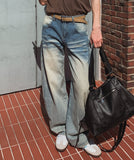 Exing Fading Washing Denim Pants