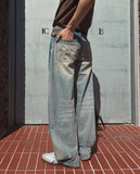 Exing Fading Washing Denim Pants