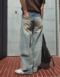 Exing Fading Washing Denim Pants