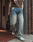 Exing Fading Washing Denim Pants