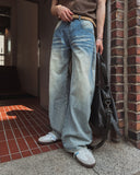 Exing Fading Washing Denim Pants