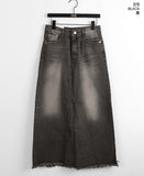 Choppin hem surgical washing denim incision long skirt