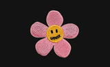 Pink Flower Dot Embroidery Crop Short Sleeve Knit