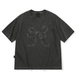 Ribbon Denim Pigment Crop TEE