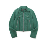 PIPING WOOL BIKER JACKET